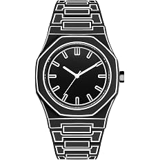 Shocknshop Minimalist Creative Sketch Design Black Analog Plastic Chain Strap Wrist Watch for Men Boys -WCH375