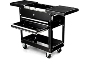 GiantexUK Rolling Tool Cart, Lockable Utility Tool Storage Chest with Wheels, Drawers and Side Handle, Heavy-duty Tools Trolley Cart for Garage Workshop DIY Repair Shop, Load Capacity 220KG