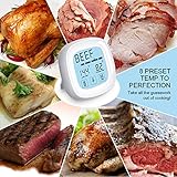 AMIR Grillthermometer, Bratenthermometer Digital, BBQ Grill Thermometer, Touchscreen Ofenthermometer mit Zeitmesser, 8 voreingestellten Temperaturen und Sonden für das Indoor/Outdoor Grill, Backofen - 