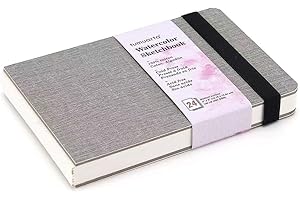tumuarta Aquarell Skizzenbuch, 300 GSM, 100% Baumwolle, 10x15 CM, 24 Blatt, 48 Seiten, Feinkorn, Säurefrei, Aquarellbuch, Aquarell-Notizbuch zur Verwendung als Reiseskizzenbuch.