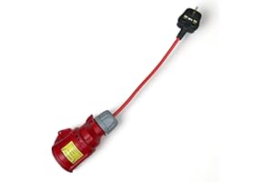 Marten® 415V 16A 5 Pin Adapter for PAT Testing 3 Phase 13a Plug to 16a 5 Pin