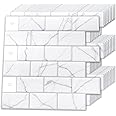 Art3d 10-Sheet Peel and Stick Backsplash, 12 in. x 12 in. Subway Tiles in Marble Design