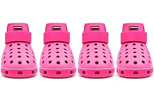 JOLIR DESIGN Dog Shoes Paw Protection Outdoor - Dog Shoes Waterproof, Easy to Put on and Take Off, Breathable, Non-Slip, Easy to Clean Dog Boots for Summer Heat and Winter Snow (Pink, L)