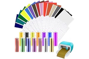 ZINUEEN Smart Vinyl Permanent für Cricut Joy 40 Stück Vinyl Plotter Film Smart Metallic Vinyls Glitzer Vinyls Plotterfolie Selbstklebend Transferfolie Plotter Set für DIY Tassen, Auto,Dekoration 14.5x30.5cm