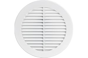 Steinberg14 White 150mm Air Vent Cover with Insect Mesh - 6 inch Round Air Vent Covers for Walls and Ceilings - Vent Covers Internal - Air Vents for Interior Walls - Plastic Ventilation Grille