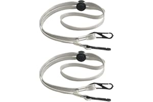 VASANA Lot de 2 cordons de menton amovibles coupe-vent avec clip de fermeture à ressort pour la pêche, le bateau, le golf