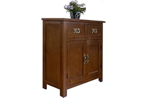 Aurotrice OAK Small Sideboard 75cm 2 Doors 2 Drawer Drawer Chest Mini Dining Sideboard Storage