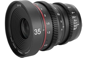 MEKE 35mm T2.2 Large Aperture Manual Focus Low Distortion 4K Mini Cine Lens for Micro Four Thirds M43 MFT Compatible with Olympus Panasonic Lumix BMPCC 4K Zcam E2 GH5 GH6 OM-1