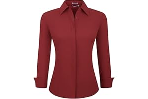 Alex Vando Camicia da Lavoro Elasticizzata A Maniche Lunghe da Donna con vestibilità Regolare