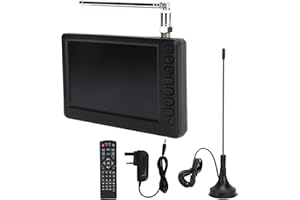 MRISATA Tragbarer Fernseher mit Antenne, 5-Zoll-1080P-Digital-Mini-TV, Kleiner Analoger Fernseher mit 1500-mAh-Akku Wohnmobil, Wohnwagen, Auto