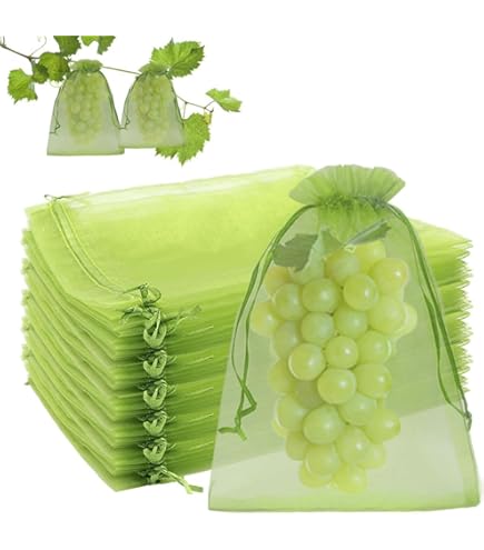100 Sacs De Protection En Organza Pour Fruits Et Légumes | Filet Respirant Avec Cordon De Serrage 15x20 Cm - Idéal Jardin