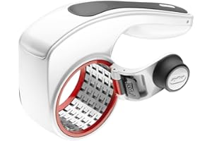 Zyliss All Cheese Rotary Grater with Handle, Grating Cheese/Garlic/Parmesan/Ginger/Vegetable/Carrot/Chocolate, Stainless Steel/Plastic, Dishwasher Safe