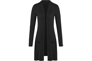 Totatuit Cárdigan Largo Ligero para Mujer Chaqueta de Punto Elegante para Primavera y Verano Rebeca Frente Abierto Informal Suelto de Manga Larga