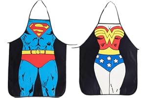 Suny Smiling Santa Christmas Gifts for Couples Funny Kitchen Aprons Superman Theme Gifts for Men And Women, Christmas Novelty Presents for Couples On Xmas Cooking BBQ Party Birthday Anniversary