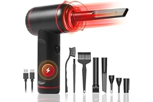CEVIKNO Elektrische Staubgebläse, 3-Gang Air Duster, Elektrische Handgehaltenes Druckluftspray Reiniger 51000RPM mit LED Licht und 6000mah Akku, Mini Staubsauger für PC Laptop Tastatur Auto Sofa