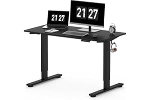 ‎FLEXISPOT FlexiSpot Höhenverstellbarer Schreibtisch Basic–Mit Kabelmanagement, Haken und EINTEILIGER Tischplatte, Ergonomischer Homeoffice-Tisch, Bürotisch (120x60cm, Schwarz)