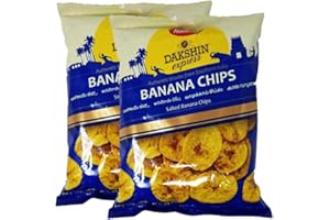 ONE STOP DEALERS Haldiram’s Savory Snacks – Easy to Carry Anywhere – Crispy, Crunchy & Spicy – Delicious Indian Namkeen Snacks – Made With Authentic Taste – Enjoy At Tea Time (Daksin Express Banana Chips, Pack of 2)