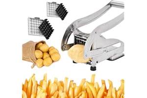 EUNEWR Fries Potato Chipper Cutter, Stainless Steel French Fry Potato Cutter/Dicer Machine, Professional Potatoes Chipper for Home and Commercial Use