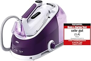 Braun CareStyle 5 IS5247VI żelazko parowe z technologią FreeGlide 3D, 145 g/min pary, szybkie nagrzewanie, tryb iCare, pionowe prasowanie, zdejmowany zbiornik 2 l, 2400 W, fioletowy