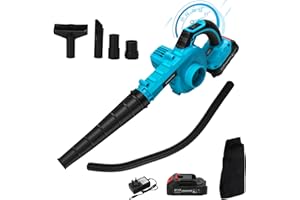 KISTRBA Cordless Leaf Blower with 2x 2000mAh Battery, Electric Handheld Leaf Blower, 5 Adjustable Speeds, 500 CFM Air Volume, 130 MPH Air Velocity, Powerful Air Blower for Construction Home Garden Lawn Care