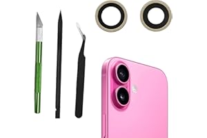 Dakexiong Rückkamera-Glaslinse Ersatz für iPhone 16, Kompatibel mit iPhone 16 Back Rück Kamera Glas Linse Ersatz, mit Reparaturwerkzeug Kit