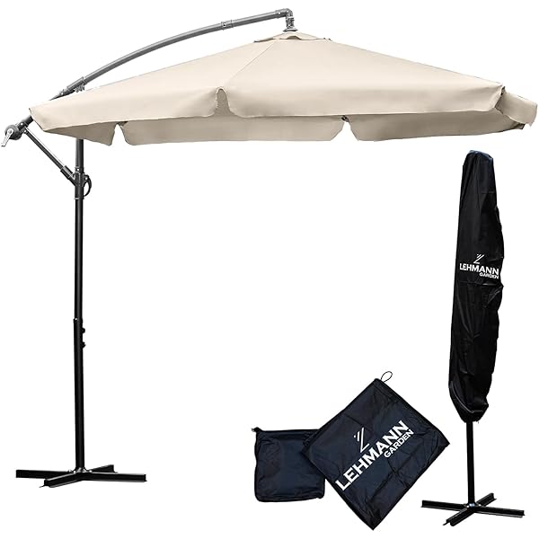 Ombrellone Da Giardino 3x3 Metri Con Luci LED Integrate - Palo Laterale Grigio