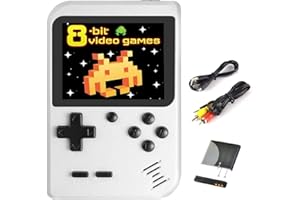 Fiotasy Kids Handheld Games Console with 400 Classic Retro Games, Portable Mini Handheld Video Games Console for Boy Girl, Christmas Birthday Gift Present for Children Adult (White)