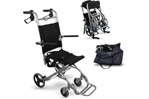 Mobiclinic, Silla de ruedas de tránsito, Neptuno, Aluminio, Plegable, Freno en manetas, Marca Española, Reposapiés plegables, a, Cinturón seguridad, Ergonómica, 93x 49.1x 96 cm