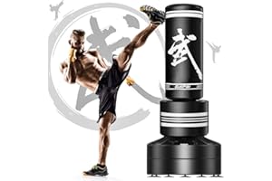 GIKPAL Boxsack Stehend, 67'' Freistehender Standboxsack Kickboxsack mit 2 Handketten, Heavy Duty MMA Boxpartner Standboxsäcke für Kinder Jugentliche Training