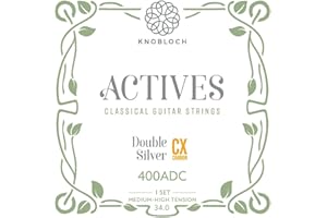KNOBLOCH STRINGS - Cuerdas de Guitarra Española | 400ADC Actives Double Silver | Tensión Media-Alta 34.0 | Graves y Agudos Brillantes | Sonido Nítido y Proyectado | Juego cuerdas Flamenca y Clásica
