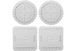 TRACOMPAN 4Pcs Kumihimo Braiding Disks Set - Round and Square Foam Plates for Craft Enthusiasts Lovers Weaving Tools for DIY Bracelet Making, Braided Cord String, Handmade Beading Projects