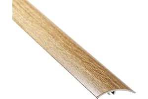 Aluminium Wood Effect Transition Strip Carpet Cover 47x930mm (3.05ft) Door Floor Threshold 5in1 Installation TMW Profiles (Natural Oak)