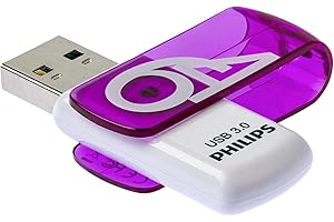 Philips Vivid Édition Super Speed clé USB 3.0 64 Go avec Capuchon pivotant pour PC, Ordinateur Portable, Stockage de données informatiques, Vitesse de Lecture jusqu'à 100 Mo/s