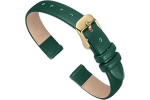 QUARKZMAN Bracelet Montre en mm de Largeur Bracelet de Montre Plat, Fin et Élégant en Véritable avec Boucle pour Homme et Femme