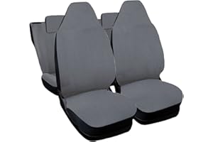 Auto Accessori Lupex - Housses de siège Auto, compatibles Housses de siège Auto pour Twingo, Gris Clair, Made in Italy, Avant et arrière, Tissu Polyester, intérieures de Voiture