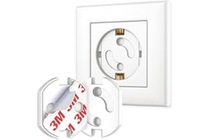 Septeamay 30 pcs Steckdosen Kindersicherung, Kindersicherung Steckdose mit Drehmechanik, Steckdosenschutz Kindersicherung mit Starke Kleben, Steckdosensicherung Sicherheit für Baby Kinder, Weiß