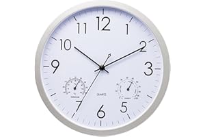 Toseky Gartenuhr Wetterfest Outdoor, Außenuhren wasserdicht mit Temperatur, Außenuhren für die Terrasse Gartenuhr, Gartenuhr Elegante Retro-Terrassenuhren für den Außenbereich