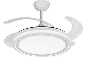 Ecoiluminaled Fabrilamp Ventilador Dc Bandido 59w Blanco 4aspas 107d 5900lm 3500-4000-6500k Remoto Y Temporizador