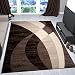 Produktbild Teppich Modern Design Beige Braun Creme Geschwungene Streifen Muster Kurzflor Wohnzimmer Teppiche 120x170 cm