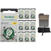 YesMed Extra Power 10 Numara İşitme Cihazı Pili (10 Paket x 6 Adet = 60 Adet Pil) + HEDİYE YesMed WaxStop Filtre