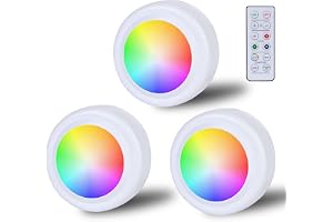 RGB-spotlights batteridriven med fjärrkontroll: 16 färgskiftningar skåpbelysning dimbar trådlös LED-touch-lampa timer minnesf