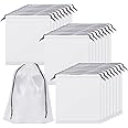 Meng Jiaran 24PCS Travel Shoe Bags Waterproof Shoe Storage Bags with Drawstring Multifunctional Translucent Dust Bags, Portable Shoe Organizer Pouch for Shoes Clothes Travel Accessories