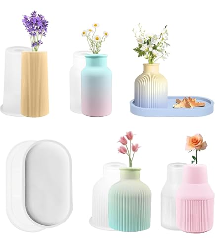 Moule Silicone 2 En 1 – Porte-stylo, Pot Succulent, Bougeoir, Porte-savon | Résine Époxy, Béton, Plâtre – DIY Facile