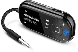 Avantree Voyager – Adattatore Bluetooth 5.4 Per Aereo Con Schermo OLED Per Cuffie E AirPods, Chipset Qualcomm, aptX Adaptive, Supporto Auracast, Trasmettitore Audio Wireless AUX 3,5 mm Per Viaggi