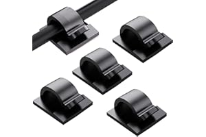 ZTVOWTO 100 pezzi clip per cavi, fermacavi muro per pareti, sottotavoli, luci di natale, auto, dash cam, ethernet, elettronica(Nero)