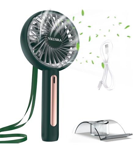 X4-LIFE Mini Handventilator Mit Spiegel & LED-Licht, USB-aufladbar, 3 Stufen, 8h Laufzeit, Weiß