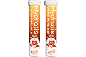 HYDRATIS - Pastilles Hydratation Electrolytes - Pomme Cannelle [Gamme Chaude] - Améliore l'Hydratation et Favorise l'Énergie - Formule Isotonique - Sport, Récupération, Bien-être - 2 tubes
