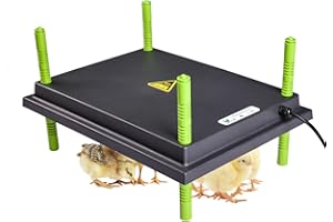 heninhill Plaque Chauffante Poussin 25x30cm, Plaque Electrique Lampe Chauffante Réglable en Hauteur pour Poulets Canards Volailles (Noir)