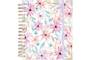 Nukua Notes - Agenda 2024 Enero a Diciembre (12 meses) - Día Página - A5 (15,5x20,5 cm) - Español e Inglés - Anillas doradas - Candela