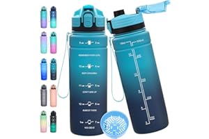 Expansea Trinkflasche 1L/500ml/ 700ml/1500ml Sportflasche, BPA-frei Tritan Trinkflasche Sport Auslaufsicher mit Zeitmarkierung - Wasserflasche für Fitness, Fahrrad, Outdoor, Yoga, Gym, Schule